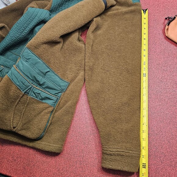 VTG Orvis Fleece Field Jacket XL Green Brown Cargo Shooting Mid Length Outdoor - Picture 14 of 15